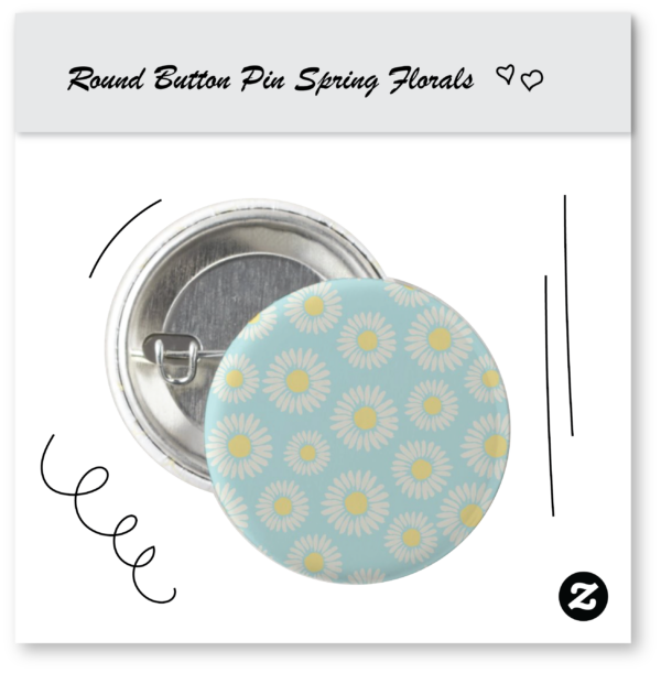 Spring Florals Round Button Pin