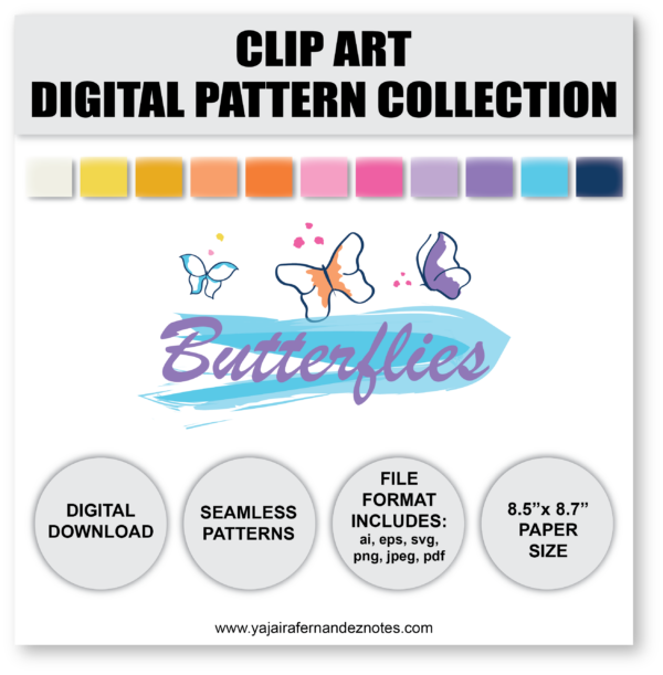 Butterflies CADPC1: Clip Art Digital Pattern Collection - Image 6