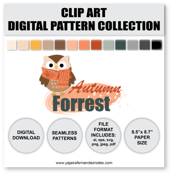 Autumn Forrest CADPC1: Clip Art Digital Pattern Collection - Image 9