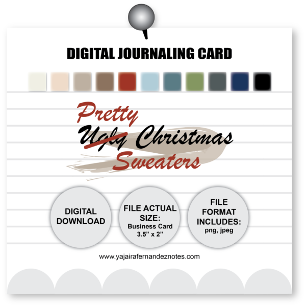 Pretty Ugly Christmas Sweater DJC1: Digital Journaling Card - Image 3