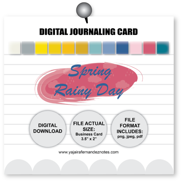 Spring Rainy Day DJC1: Digital Journaling Card - Image 2